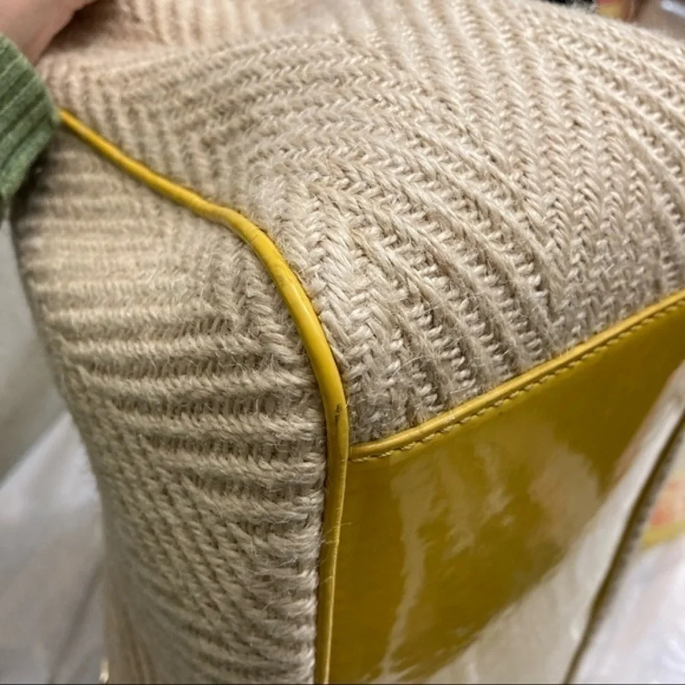 Cole haan wicker and yellow Jersey sea eat west tote nwt - Picture 13 of 13
